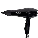 VEGA Pro Touch 1800-2000 Watts Professional Hair Dryer with 2 Detachable Nozzles (VHDP-02)- Black