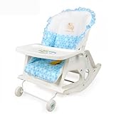 Babycenterindia Baby Royal Rocker with Reclining Bed (White and Blue)