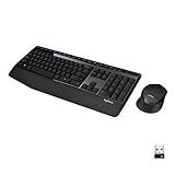 Logitech MK345 Wireless Combo Full-Sized Keyboard with Palm Rest and Comfortable Right-Handed Mouse, 2.4 GHz Wireless USB Receiver, Compatible with PC, Laptop - Black