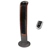 Lasko 42' Wind Curve Fresh Air Ionizer with Tower Fan, Timer and Remote Control for Home, Bedroom, Kitchen and Office use | 3 Year India Warranty | Premium Wood Grain Finish