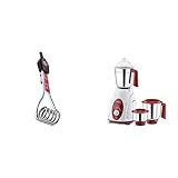 Bajaj 1500-Watt Immersion Heater with 16A Plug Type & Classic 750-Watt Mixer Grinder with 3 Jars (White and Maroon) Combo