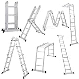 EQUAL Foldable Multipurpose Aluminium Super Ladder for Home and Industrial Purpose (12 Feet)