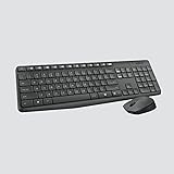 Logitech MK235 Wireless Keyboard and Mouse Combo for Windows, 2.4 GHz Wireless Unifying USB Receiver, 15 FN Keys, Long Battery Life, Compatible with PC, Laptop - Black