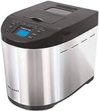 Sharp Table-Top Bread Maker for Home, Kitchen | Fully Automatic Functions | 12 Pre-Programmed Menus Including Gluten-Free | 3 Crust Colours | Fruit & Nut Dispenser | LCD Display | Grey, Black