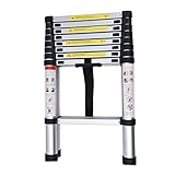 HOME BUY Aluminium Folding Step Ladder Portable and Compact 7-Steps Telescopic 2 m Foldable for Household and Outdoor Purpose, Large, Multicolour