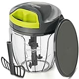 Smile Mom Turbo Vegetable Chopper, Cutter, Mixer for Kitchen with 5 Stainless Steel + Whisker Blade (900 ML)