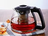 HOLOKAI 1000ml Glass Teapot with Removable Infuser,Blooming and Loose Leaf Tea Maker Set,Glass Bottle Pitcher for Hot/Iced Tea