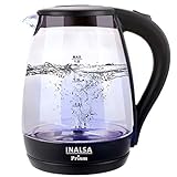 Inalsa Electric Kettle PRISM with LED Illumination, Boro-Silicate Glass Body, (1.8 L Capacity, Black)