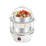 Glive's Multi-Function Double Layer 14 Eggs Electric Egg Boiler , Cooker , Food Steamer With Measuring Cup (Multicolor)