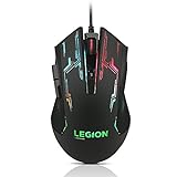 Lenovo Legion M200 RGB Gaming Wired USB Mouse, Ambidextrous, 5-Buttons, Upto 2400 DPI with 4 Levels DPI Switch, 7-Colour RGB Backlight (GX30P93886)