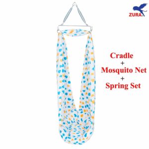 Zura Zura Baby Cradle with Mosquito Net and Spring Set