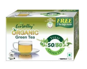 Eco Valley Organic Green Tea, Tulsi, 30 Tea bags